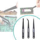 JAKEMY Anti-static Glass Fiber Tweezers Set Straight and Curved Tweezers Newly