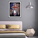 5D Diamond Painting DIY Cross Wings Full Round Drill Independence Day Art Crafts