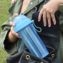420ml Dual Straw Cup Outdoor Drinking Beverage Water Bottle (Mint Blue) Newly