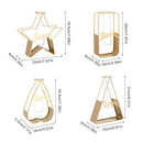 Triangle Rectangle Pentagram Heart Iron Art Glass Test Tube Hydroponic Vase