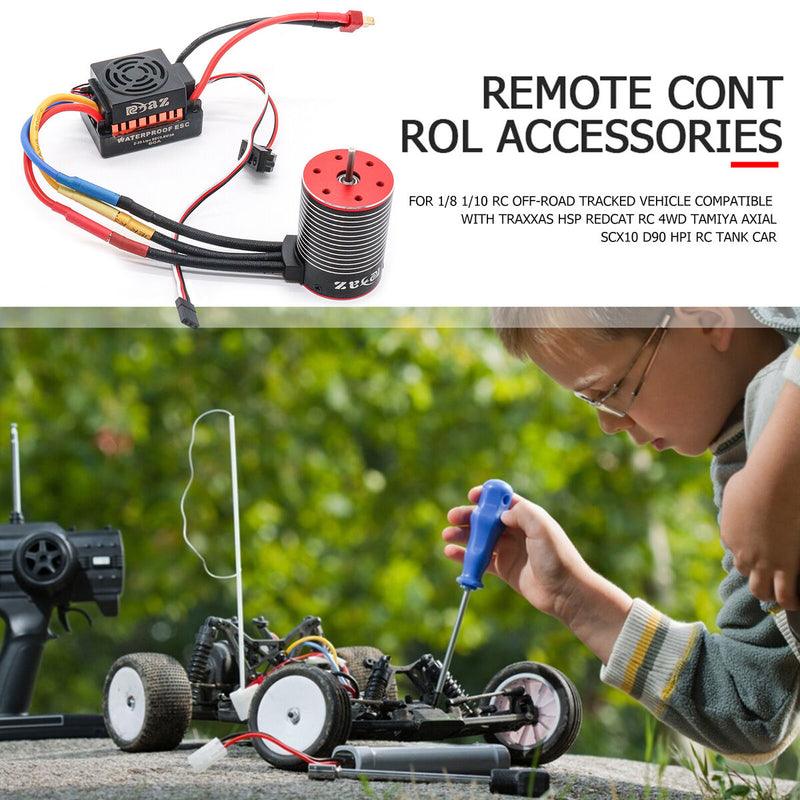 #A 3600/4500/5200KV 3650 Brushless Motor with 60A ESC for 1/8 1/10 Scx10 Hpi RC