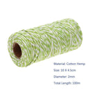 1 Roll 100 Meters 2Ply Cotton Twine DIY Weaving Handmade Craft Rope (Green Newly