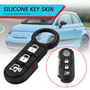 Rubber Button Pad Black for Fiat 500 Panda Abarth Dot 3 Buttons Remote Key Fob