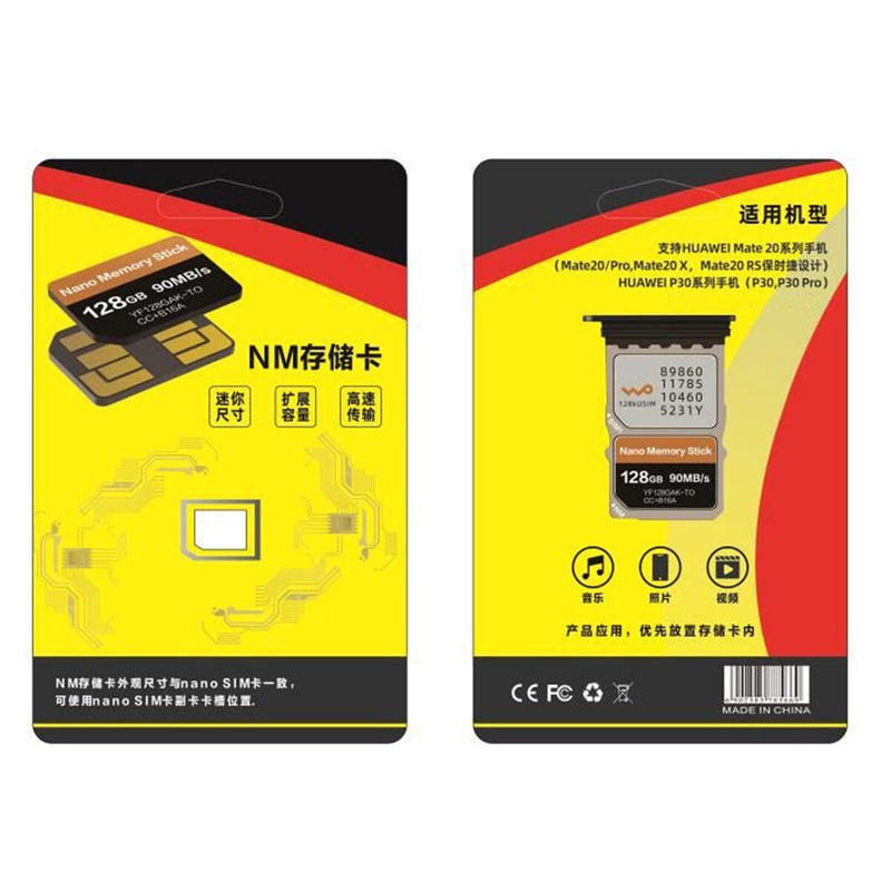 NM Nano Memory Card Insert Card 128GB 90MB/s for Huawei P30/Mate 20 Accessory