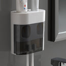 Wall Toothpaste Dispenser Squeezer Dust-proof Toothbrush Holder Storage Shelf
