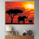 Elephant DIY Round Diamond Painting Embroidery Kits Cross Stitch Home Decor