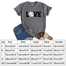 Independence Day Love Baseball Tea T-Shirt (Grey S)