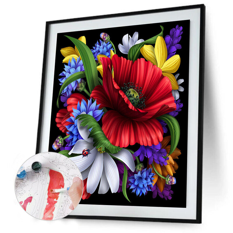 Oil Paint By Numbers Flower Coloring Picture Digital