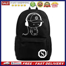 Fashion Men Luminous USB Charge Backpack Preppy School Pen Bag Gift (Black)