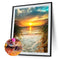 5D DIY Diamond Painting Beach Sunrise Round Drill Art Picture Rhinestone Deco