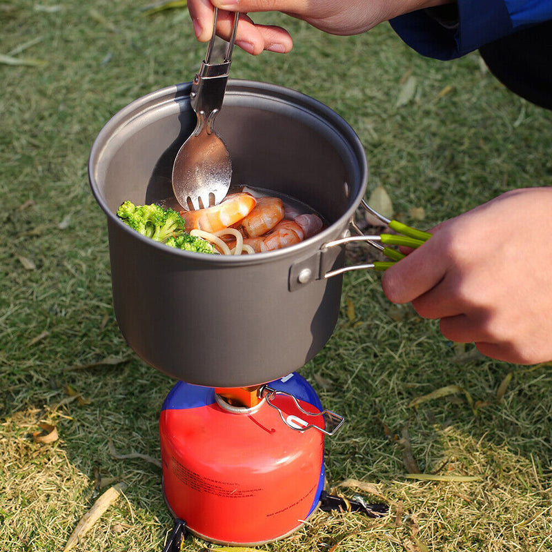 2pcs /Set Portable Camping Cookware Outdoor Hiking Picnic Tableware Pot