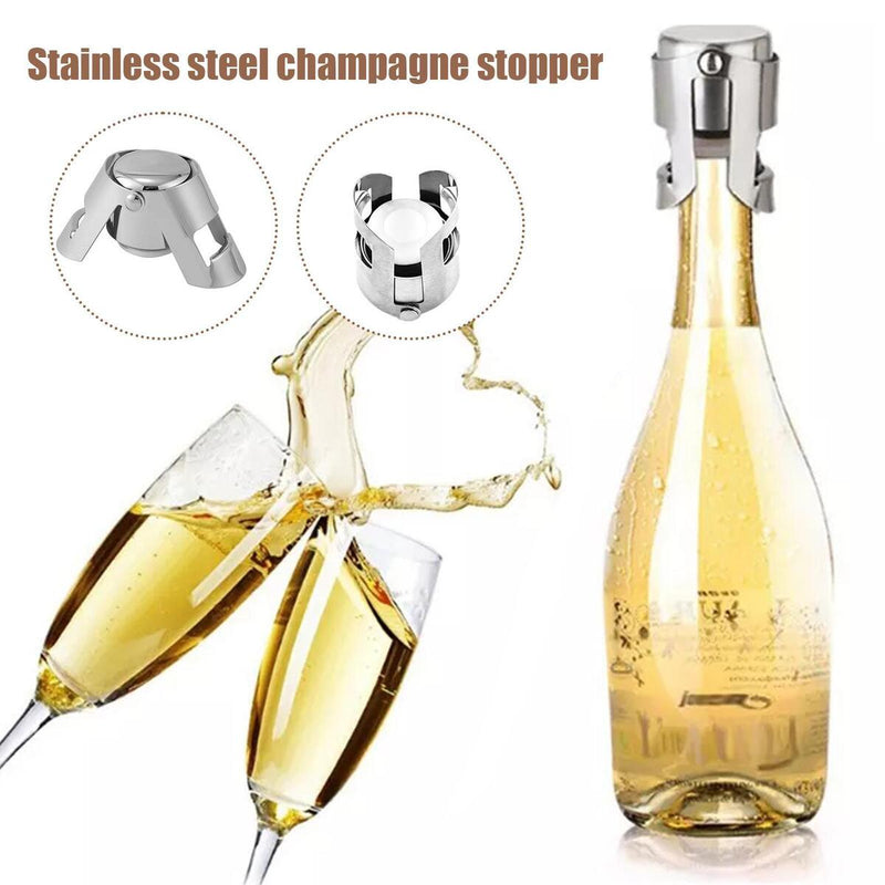 Steel Sparkling Champagne Bottle Sealer Saver Wine Champagne Stopper.
