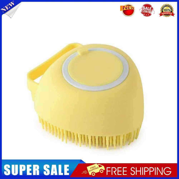 Soft Pet Dog Bath Shower Shampoo Brush SPA Massage Clean Scrubber (Yellow)