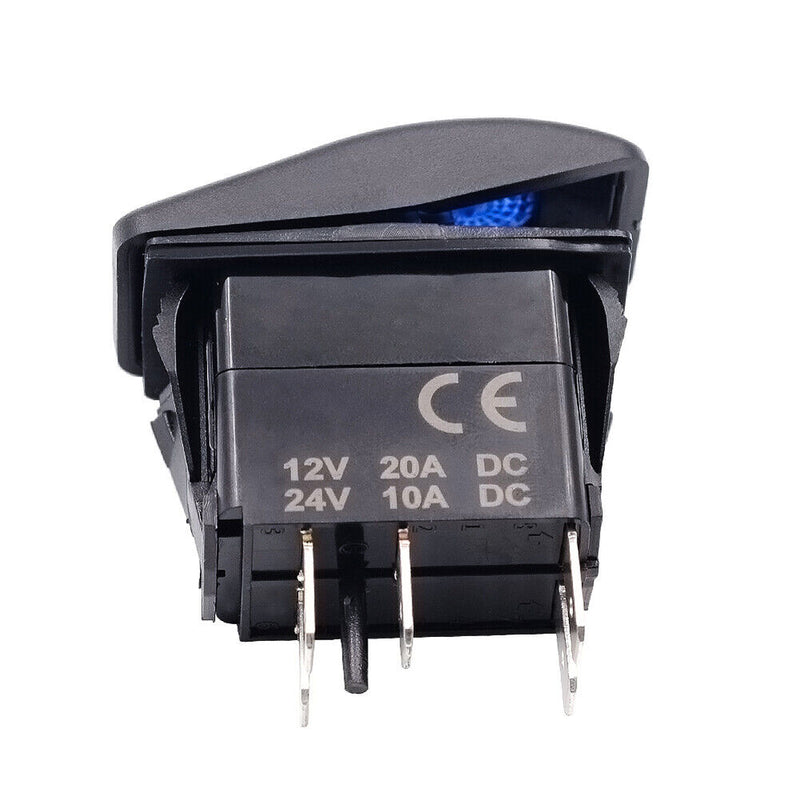 Dual Blue Backlit ROOF LED LIGHT BAR Rocker Switch 5 Pin for Boat Marine ATV UTV