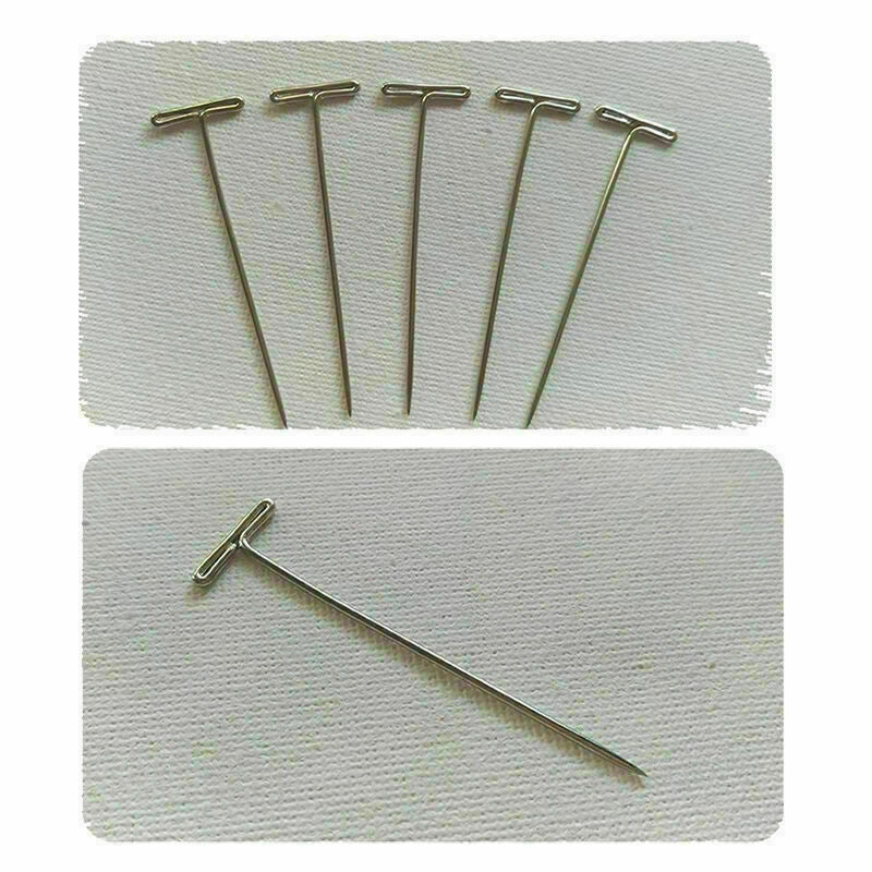 50 Pcs Metal 38mm/1.50" T Pins For Modelling Macrame Craft P7T7 Sewing T3C5 Q8P6