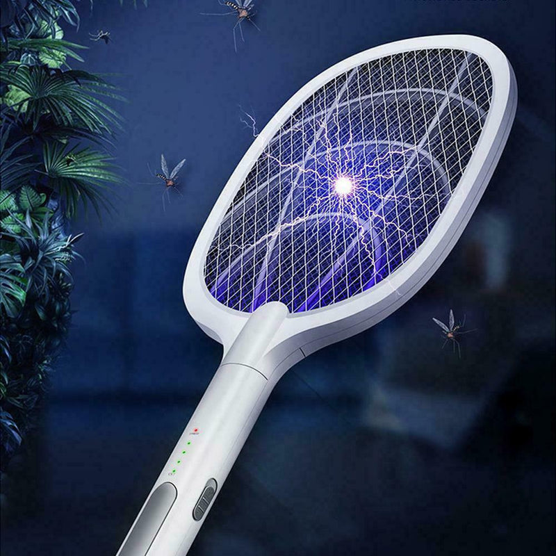 Mosquito Swatter Electric Flies Insect Killer Bug Zapper Racket B1K9
