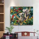 Full Cross Stitch 11CT Cotton Thread DIY Koalas Parrots Printed Embroidery