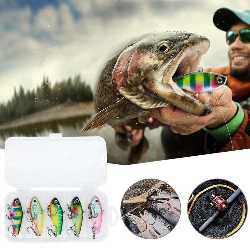 xintiandi Senuelas 5 Pcs Vib Lead Soft Fishing Lures 4.8cm 15G Artificial Bait with W