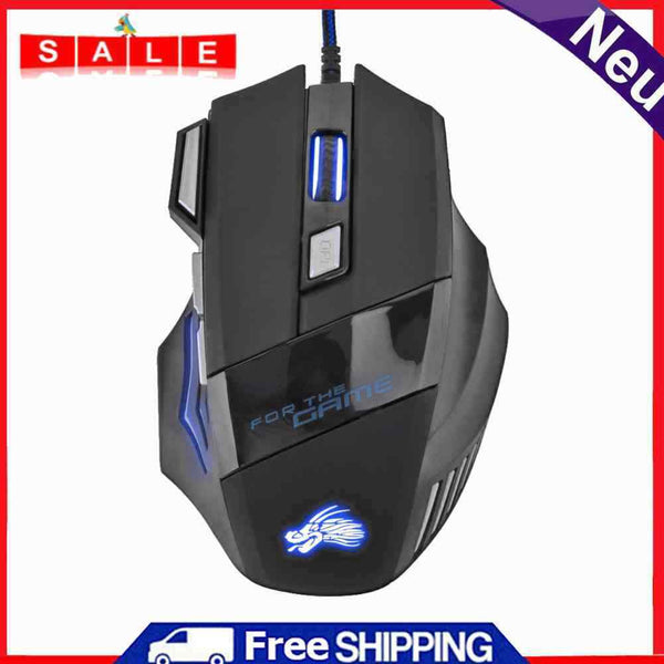 7-Color Backlight 5500 DPI Adjustable USB Wired Optical Mice for PC Gaming Mouse