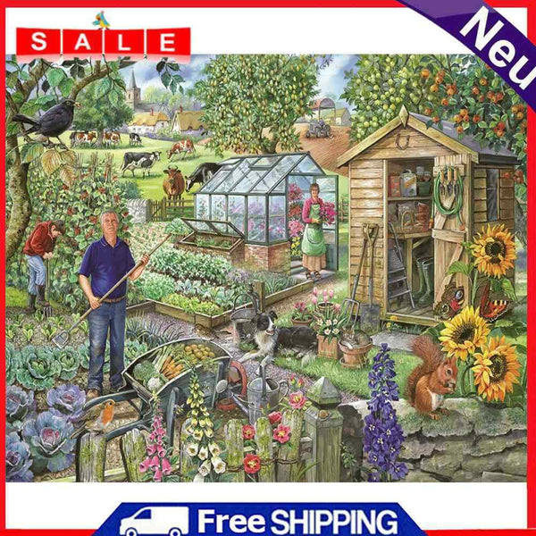 DIY Oil Paint By Number Town Scenery Canvas Artwork Living Room Hand Paint Decor