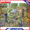DIY Oil Paint By Number Town Scenery Canvas Artwork Living Room Hand Paint Decor