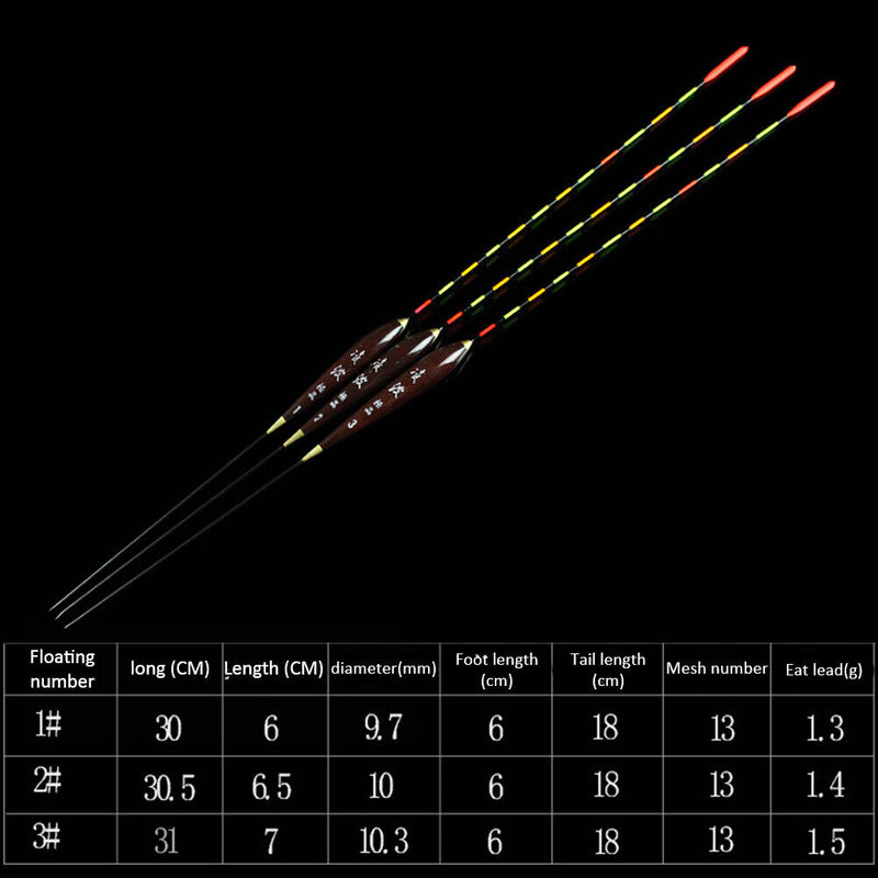 Fishing Float Wood Fluorescent Bobber Luminous Fishing Light Floats Accesso