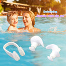 Soft Silicone Swimming Earplugs Nose Clip Set Soundproof Ear Plugs (White) Newly