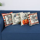 Halloween Pillow Covers Holiday Sofa Rustic Linen Pumpkin Linen Cushion Case