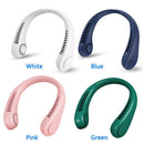 Mini Neck Fan USB Rechargeable Bladeless Fan Neck Air Conditioner (White)