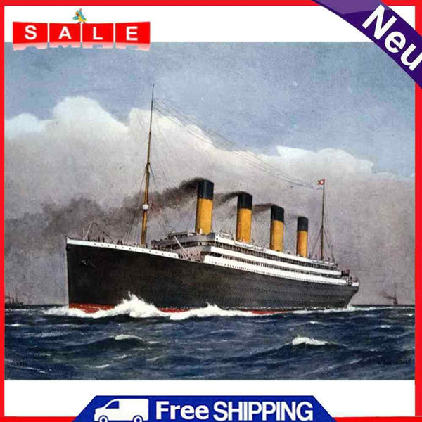 DIY Paint By Number Kit Sea Steamboat Acrylic Paint Decorative Art Craft Gifts