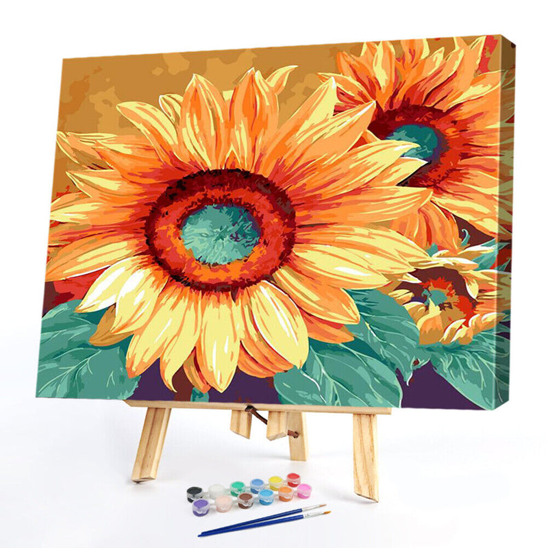 Sunflower Oil Painting By Numbers Canvas Hand Painted Wall Art Home Decor