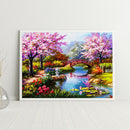 DIY Paint By Number Kit Small Bridge Flowing Water No Frame for Home Decor