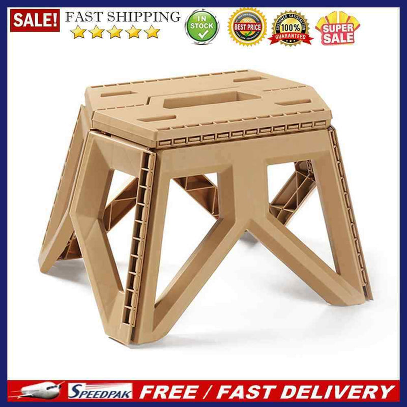 Outdoor Portable Folding Stool Camping Stools for Adults Children (Khaki)