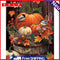 DIY Pumpkin and Bird Oil Paint by Numbers Drawing on Canvas Pictures Home Decor
