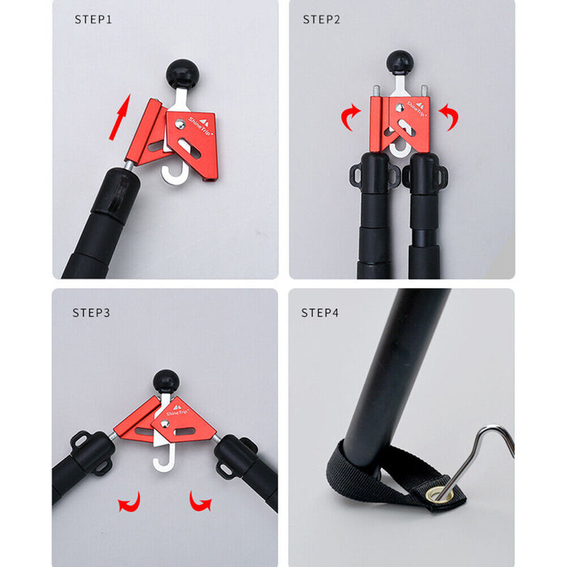 Tent Canopy Strut Pole Thimble Adjustable Top Support Connector (Red 1pc) Newly