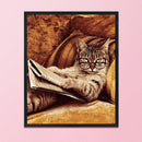 Cat Cross Stitch 11CT Stamped DIY Canvas Embroidery Glasses Kit Home Wall Decor