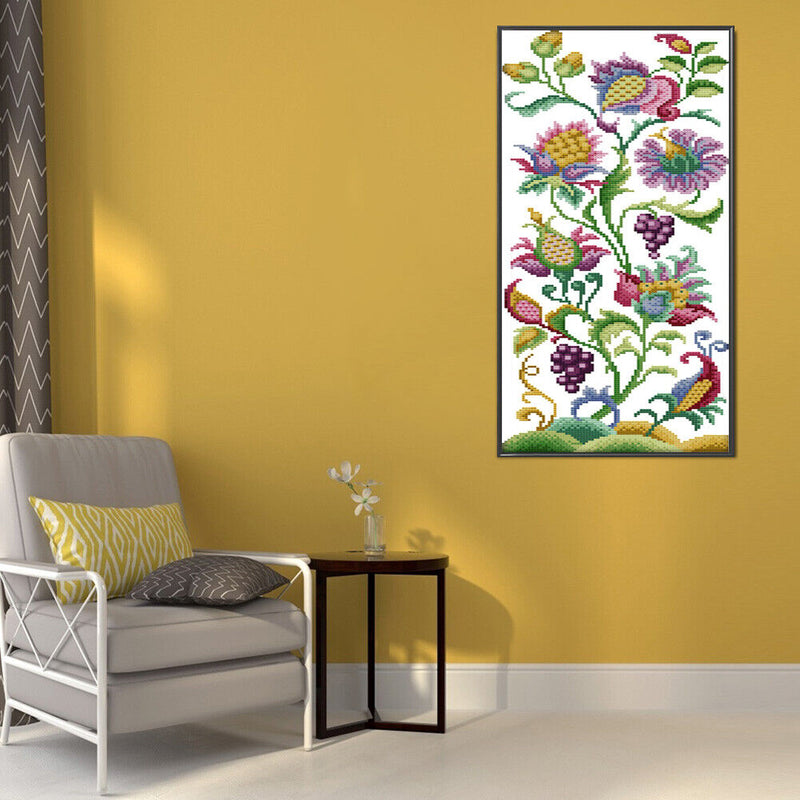 14CT Partial Cross Stitch Fruits Flower Counted DIY Home Decoration Crafts Gifts