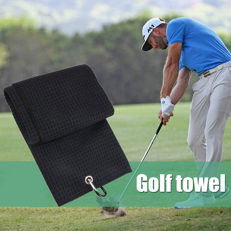 Microfiber Waffle Towel Sweat-absorbent Quick-drying with Hook for Sport Ru