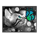 11CT Full Cross Stitch Cat Kiss Butterfly Stamped DIY Kits Handmade Embroidery