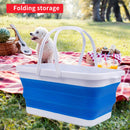 Collapsible Bucket Portable Water Wash Basin for Camping Hiking (Blue) Newly