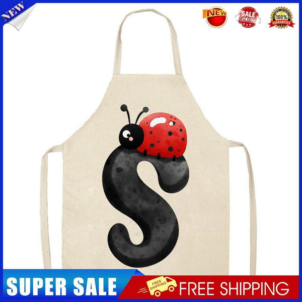 Insect S Print Apron Linen Waterproof Cooking Bibs Home Pinafore (68x55cm)