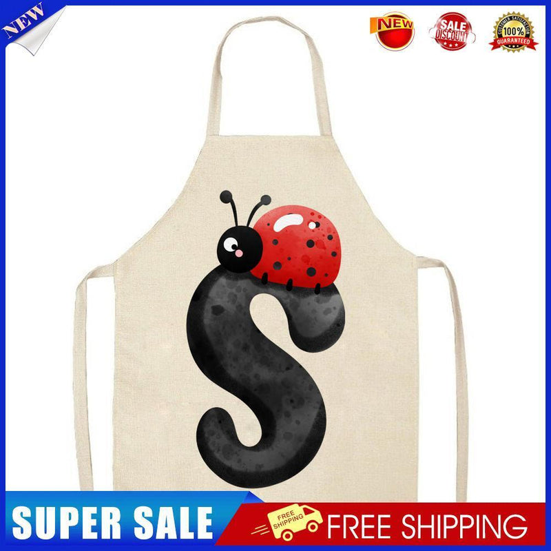 Insect S Print Apron Linen Waterproof Cooking Bibs Home Pinafore (68x55cm)