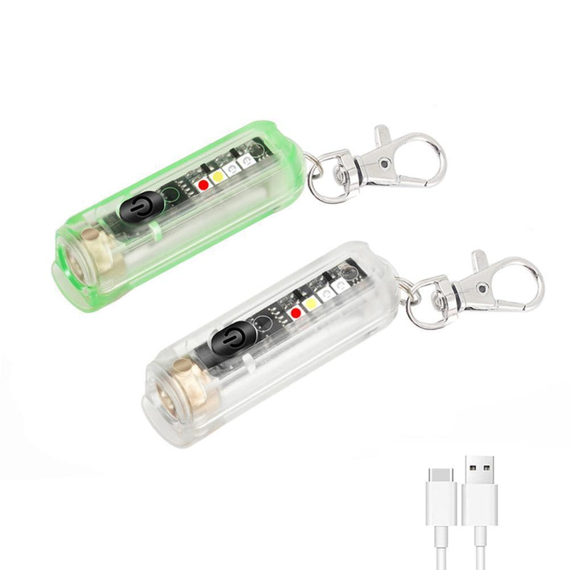 Mini LED EDC Flashlight Fishing Camping Emergency Keychain Lights (Green)