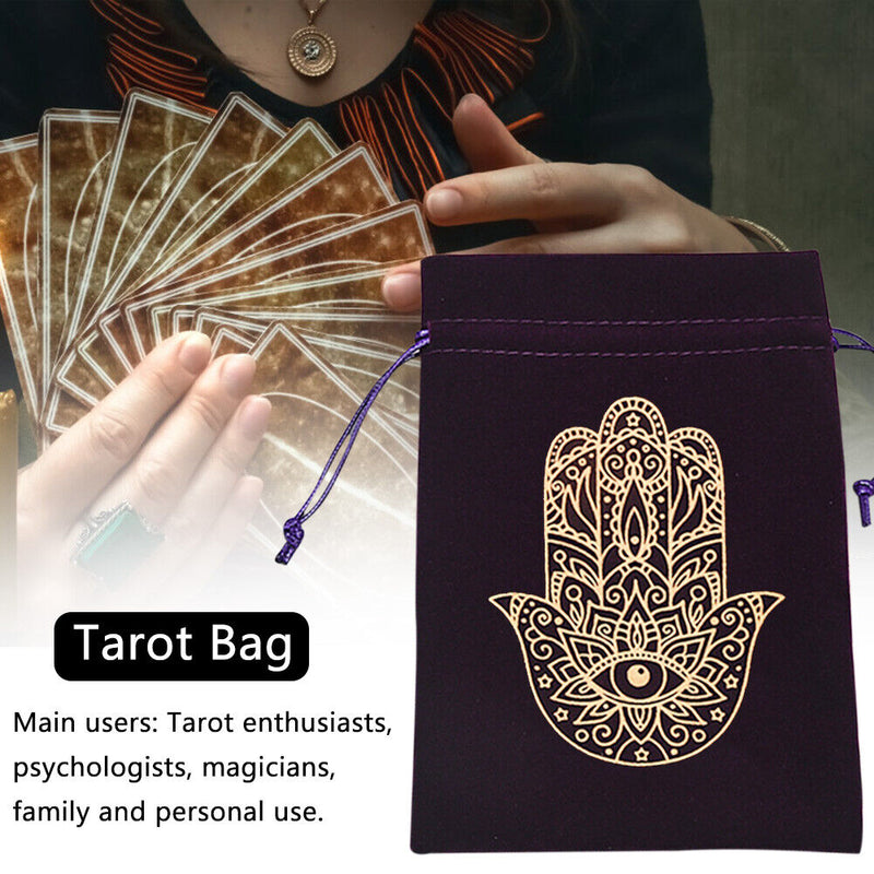 Velvet Tarots Card Storage Bag Drawstring Jewelry Dice Bag Pockets for Fami
