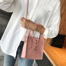 Deer Women Leather Messenger Handbags Casual Pure Mini Shoulder Bags (Pink)