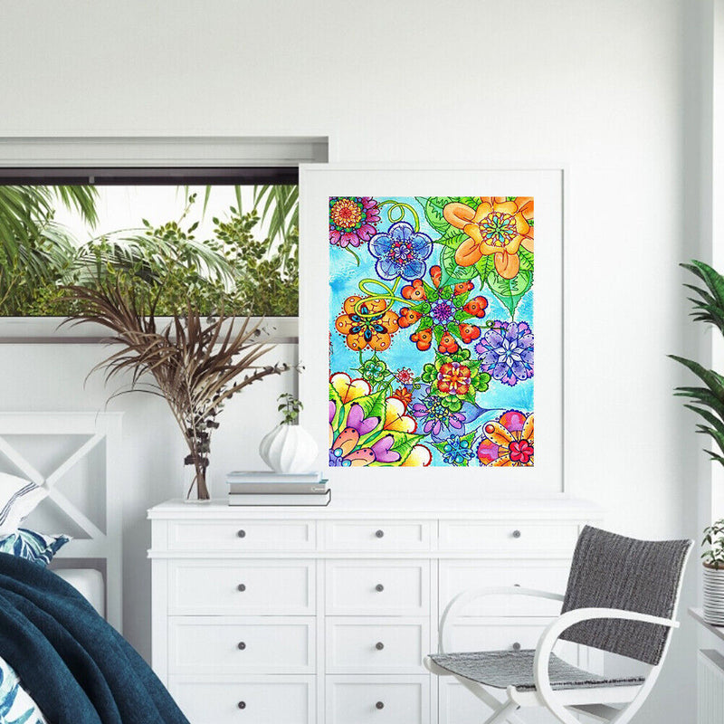 Colorful Flower Oil Paint By Numbers Kit DIY Acrylic Painting on Canvas Crafts