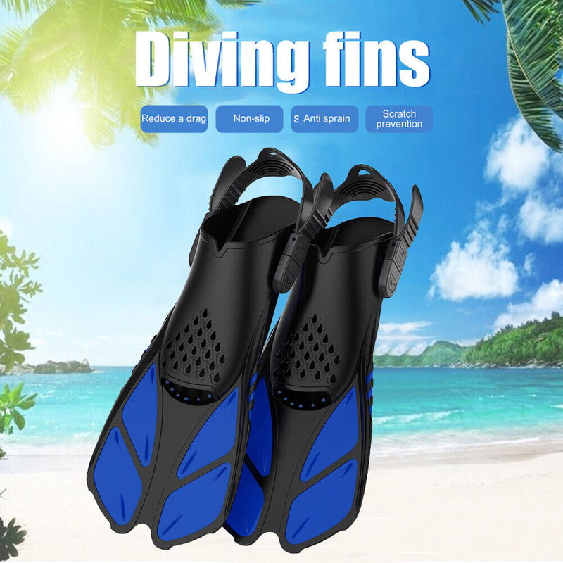Diving Swimming Fins Adults Water Sport Training Foot Flippers (Blue S/M) Newly