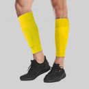 1 Pair Breathable Sports Football Shin Guard Leg Socks Pads (Yellow Adults)