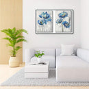 DIY Hand Painted 2 Panel Paint By Numbers Oil Canvas Pictures Flowers Kit Craft