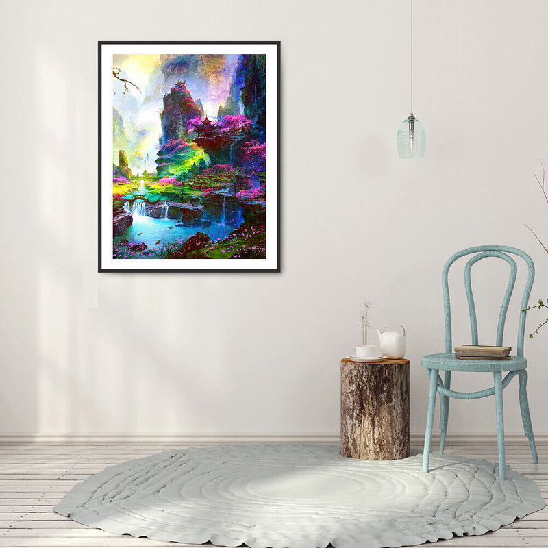5D Diamond Painting Kit DIY Mountains Waters Full Round Drill Home Decoration